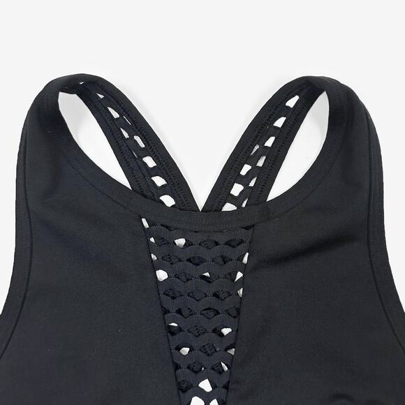PINK Victoria’s Secret Ultimate High Neck Mesh Sports Bra Small Black Unlined - Picture 5 of 9